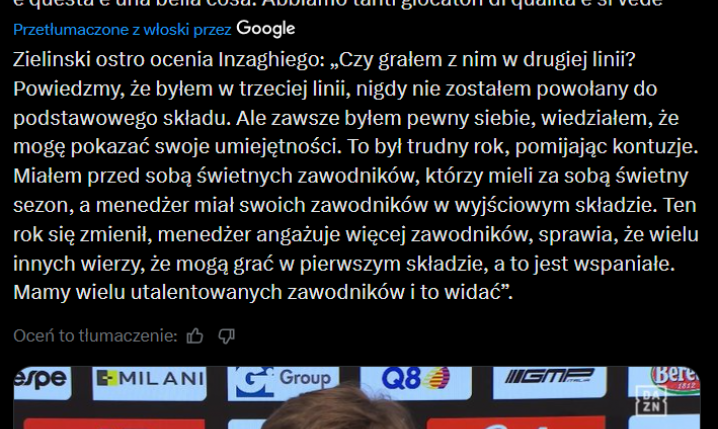 Piotr Zieliński MOCNO ODPALA SIĘ na byłego trenera Interu! O.o